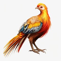 Poster - Golden Pheasant full body on white background