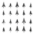 Stylized trees, Christmas tree, isolated on white background, vector design	
