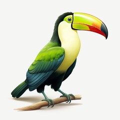 Keel-billed Toucan bird on a branch