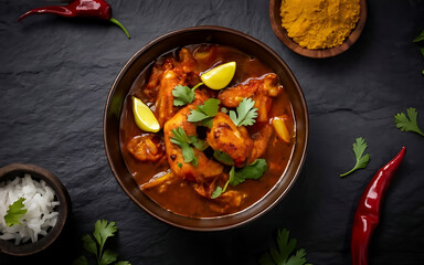 Wall Mural - Capture the essence of Chingri Malai Curry in a mouthwatering food photography shot Generative AI