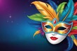 3d rendering illustration illustration venice carnival colorful feather mask,space for text or message,banner or greeting card.ai generated