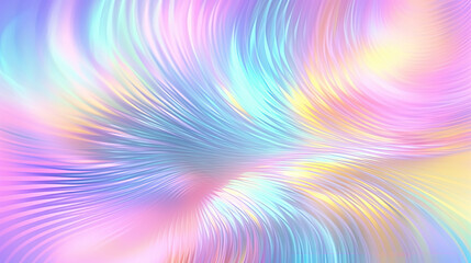 Poster - Abstract holographic waves on the iridescent background.