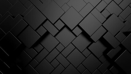 Geometric Shapes Form a Wave. Abstract motion, two color, 3d rendering, 4k resolution
