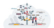 © VectorMine - Succession planning with effective business strategy tiny person concept, transparent background. Company development and growth strategy with leader management illustration.
