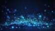 Abstract blue background with glowing particles and bokeh, vector illustration