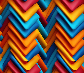 Poster - 3D Chevron Seamless Patterns