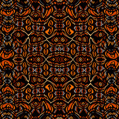 Aufkleber - Tribal abstract brown pattern. Seamless illustration ethnic motif with spots