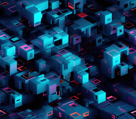 Poster - 3D Digital Code Seamless Patterns