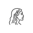 Woman hairstyle line icon