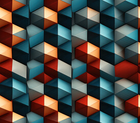 Poster - 3D Geometric Tessellation Seamless Patterns
