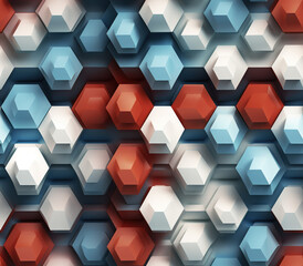 Poster - 3D Hexagon Seamless Patterns