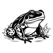 Marsh Frog Logo Monochrome Design Style