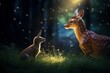 Photo of an animal's interaction with a unique source of light. Generative AI