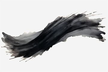 Wall Mural - Bold Elegance: Black Paint Brush Strokes in Watercolor Isolated on a Transparent Background