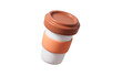 © 婷婷 季 - Cartoon white paper cups of coffee, take-out coffee, 3d rendering.