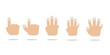 Vector Finger Hand Gesture Count Number Set