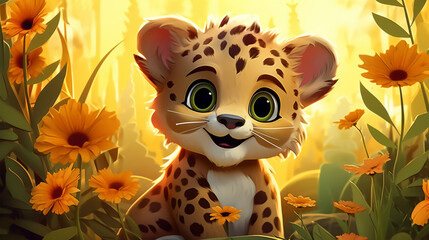 cartoon cute leopard