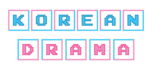 Aufkleber - The inscription korean drama from the keyboard buttons in the y2k style. Vector illustration