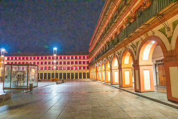 Canvas Print - Cordoba, Spain - April 11, 2023: Corredera Square at night