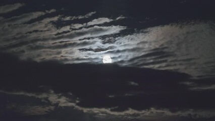 Wall Mural - Night clouds covering the moon light