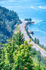 Poster - Aerial view of Columbia River Gorge, Oregon - USA