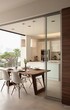 © Lucas - kitchen and dining room seperated by glass door