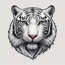 Tiger Sticker Design Shape For A Tshirt