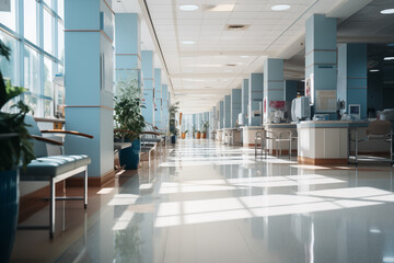 Wall Mural - The corridor is a hall in the hospital