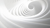 Fototapeta Przestrzenne - Abstract white color background with circle lines, spiral pattern, 3D illustration.	