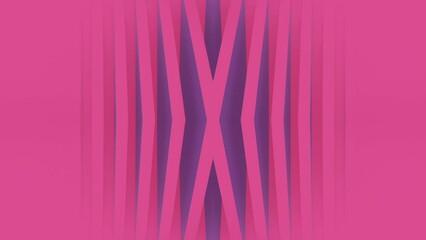 Poster - Digital seamless loop animation of abstract pink and purple x-shaped geometric pattern. 3d rendering. 4K, Ultra HD resolution