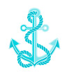 Nautical anchor with rope symbol. Graphic design for a t-shirt print, tattoo, logo. Png clipart isolated on transparent background