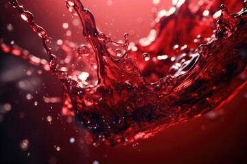Poster - A vibrant red liquid splash on a red background. Perfect for adding a pop of color and energy to any design or project