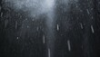 falling raindrops footage animation in slow motion on dark black background with fog lightened from top rain animation with start and end perfect for film digital composition projection mapping