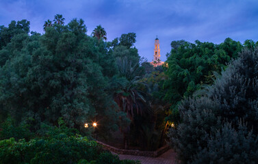 Wall Mural - Tel Aviv, Jaffa: St. Peter's Church tower and green park