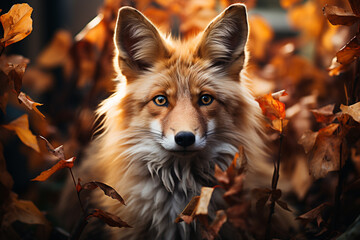 Poster - A charming cubic fox, its bushy tail and alert expression transformed into a visually striking combination of angles and lines.