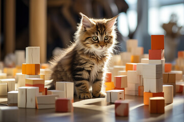 Poster - In this imaginative digital learning world, cubic animals act as learning companions, fostering a sense of connection and camaraderie.