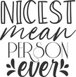 Nicest Mean Person Ever - Funny Sarcasm Illustration