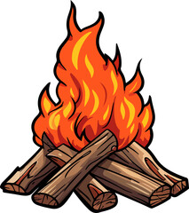 Bonfire clipart design illustration