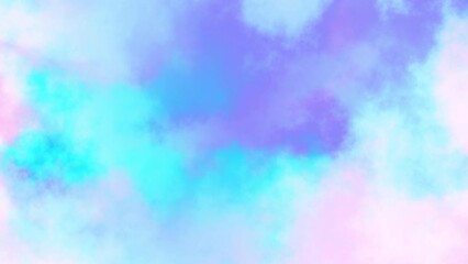 Aufkleber - Seamless abstract psychedelic wavy background for loop playback. 4k video. Cloudy nebula background. Natural pastel colors.