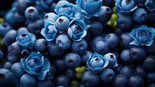 Photograph A Succulent Cluster Of Blueberries, Their Deep Blue Color And Bloom Inviting A Taste Of Summer.