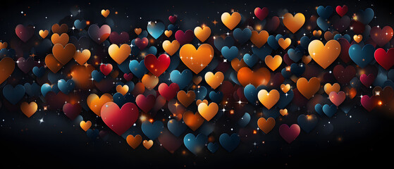 Wall Mural - beautiful holiday background for valentine's day, new year. decorative heart background. abstract te