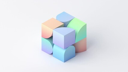 Poster - abstract 3d render, geometric animation, background design, 4k seamless looped video