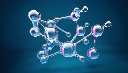 Science background with molecula and atom model. Abstract molecular structure.