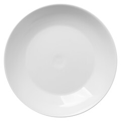 Top view of empty plate isolated on background. Dish cut out.