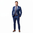 © bravissimos - Young Businessman in business casual. Man, happy smiling. Full length portrait isolated on white.