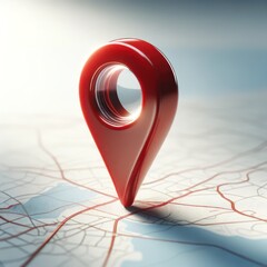 Sticker - City map and red pin pointer location. Travel navigation GPS concept.