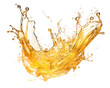 yellow water splash isolated on a transparent background	