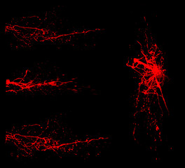 Wall Mural - overlay the blood effect. a collection of blood isolated on a black background. blood elements as de