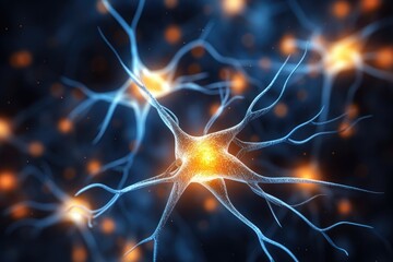 Poster - Glowing Neuron Network In Brain