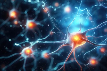 Poster - Glowing Neuron Network In Brain